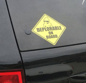 deplorable on board sticker